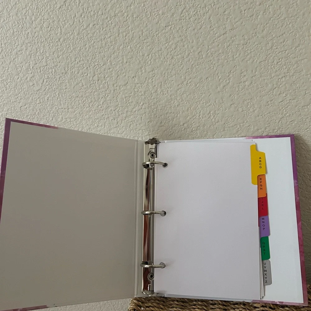 Pink and White Client Data Organizer